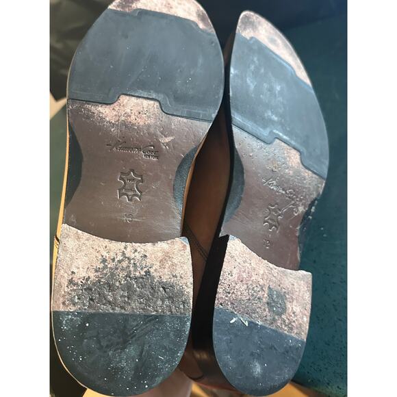 Kenneth Cole New York Silver Tech Brown Square Toe Leather Dress Shoes 13 Mens - Picture 2 of 6